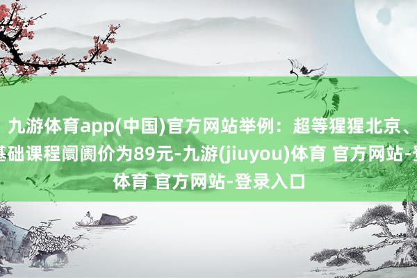 九游体育app(中国)官方网站举例：超等猩猩北京、上海的基础课程阛阓价为89元-九游(jiuyou)体育 官方网站-登录入口