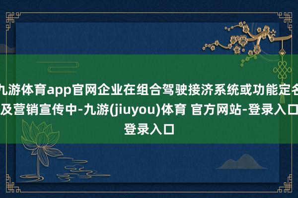 九游体育app官网企业在组合驾驶接济系统或功能定名及营销宣传中-九游(jiuyou)体育 官方网站-登录入口