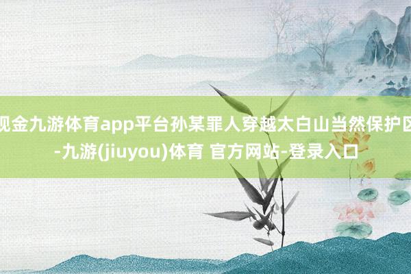 现金九游体育app平台孙某罪人穿越太白山当然保护区-九游(jiuyou)体育 官方网站-登录入口